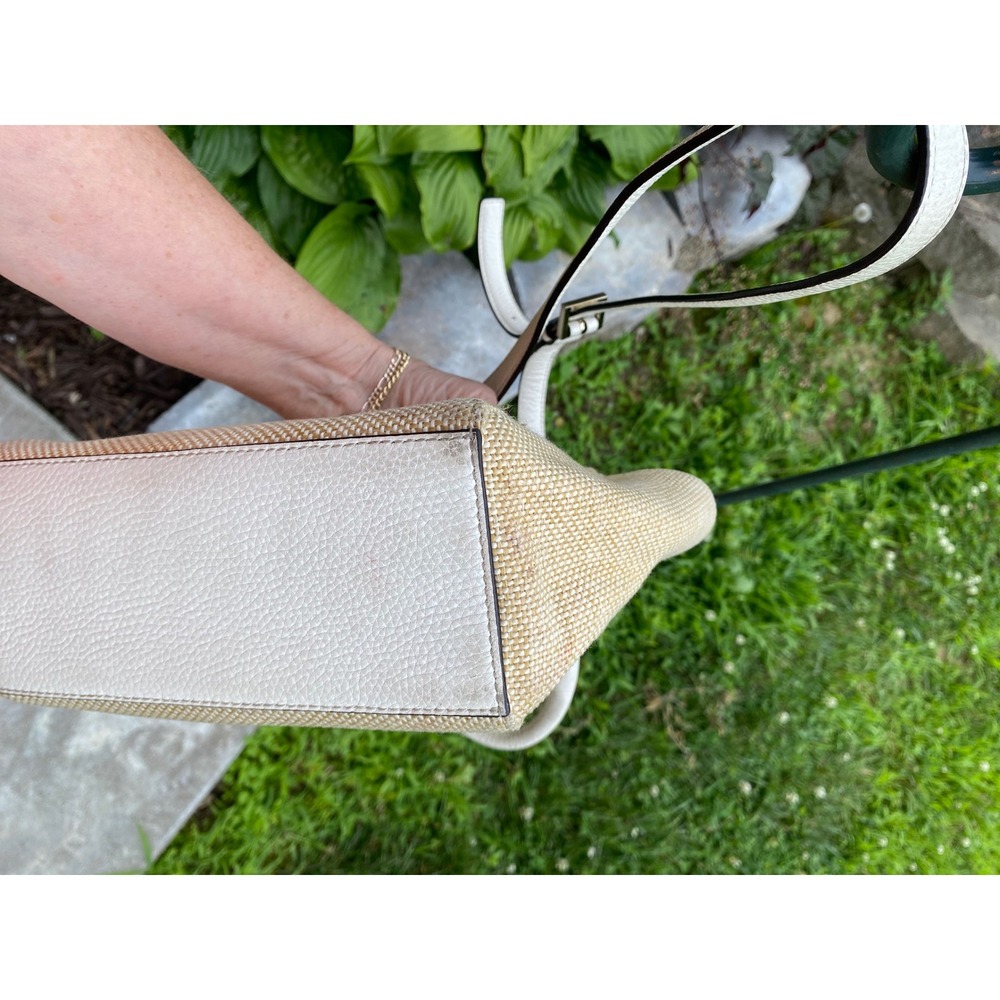 Kate Spade Laurel Wesley Place Bag Convertible Satchel Straw Woven Crossbody - Picture 10 of 16
